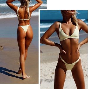 High Rise Dark Red Brazilian Bikini Bottom